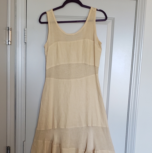 Vintage Dress 1990s Linen Ranchwear Prairie - Picture 2 of 7